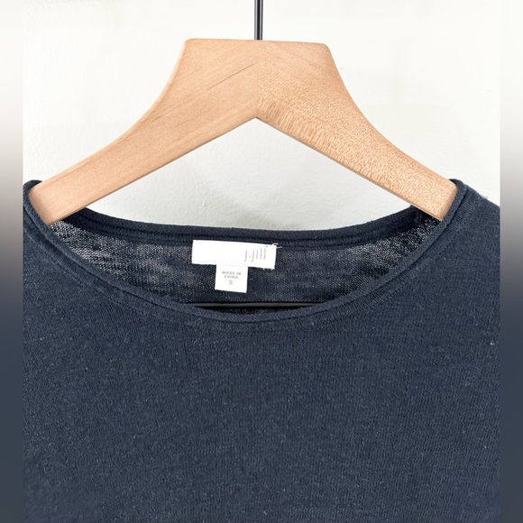 J. Jill 3/4 Sleeve Linen Blend Sweater Navy Size Small - Picture 5 of 6